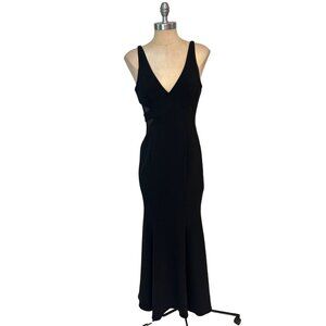 Jay Godfrey Black Sleeveless Evening Prom Gown With Side Mesh Cutouts Size 4